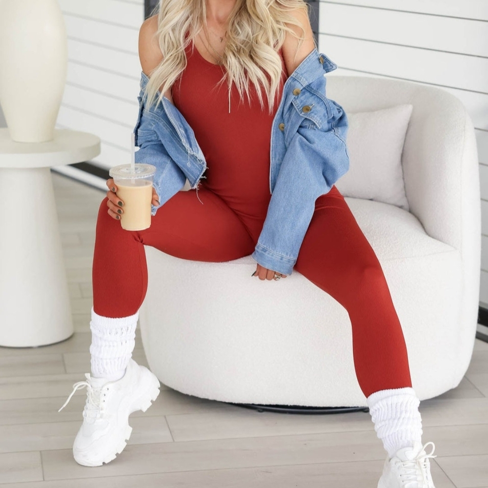Zenana L/XL Red Women's Jumpsuit